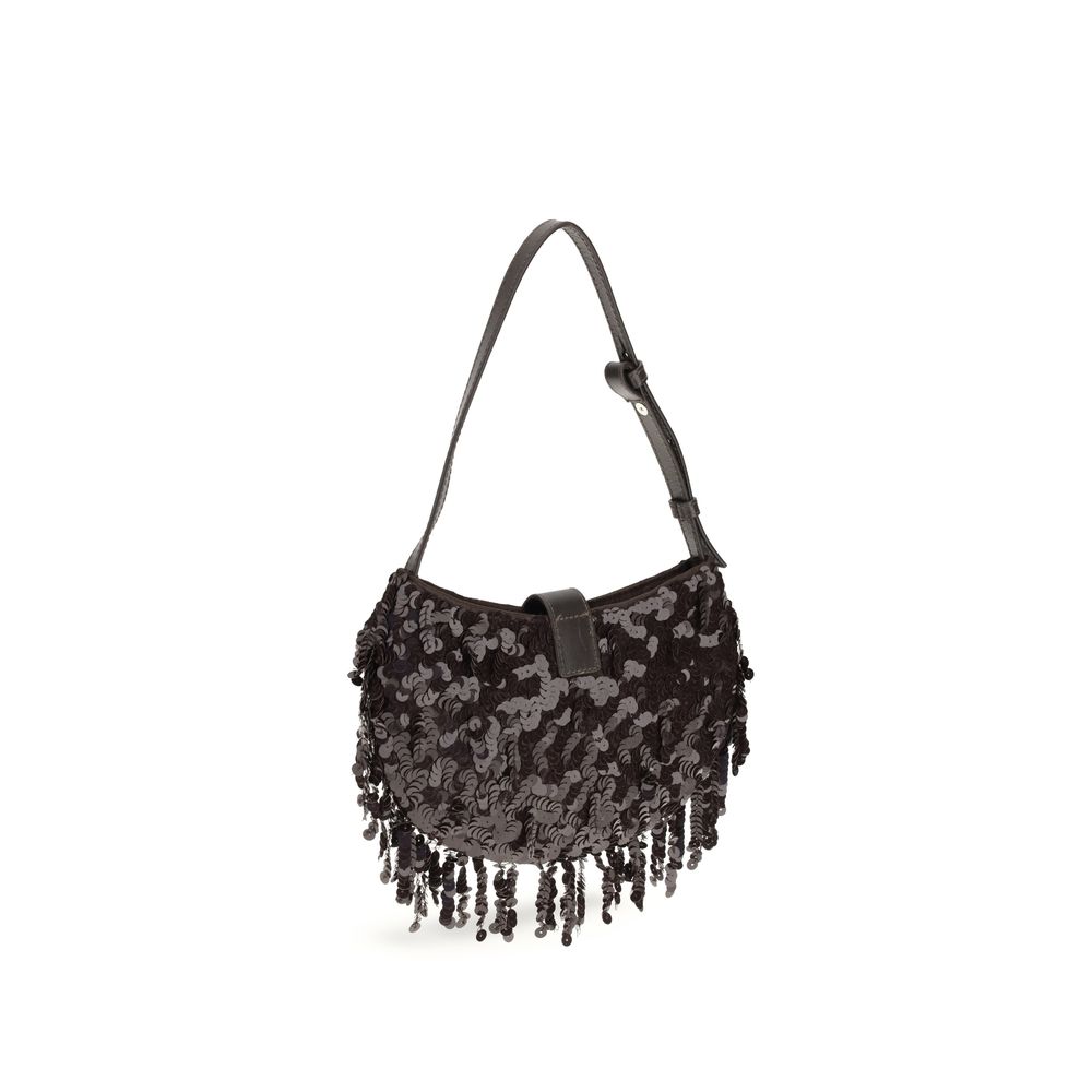 Staud Braune Schultertasche aus Polyester